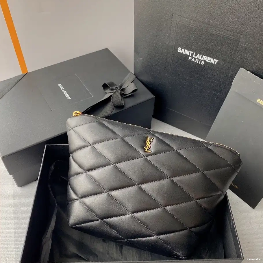 POUCH YSL QUILTED LAMBSKIN IN SADE 0629